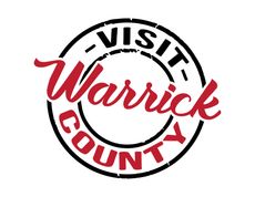 the logo for warwick county is red and black