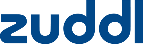 The word zuddl is written in blue on a white background.