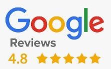 Excellent reviews banner with Google logo and star ratings