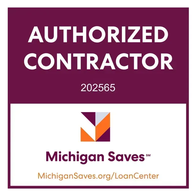 A purple sign that says authorized contractor on it
