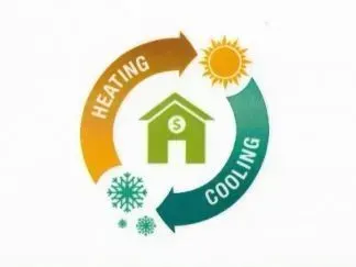 A diagram of heating and cooling in a house
