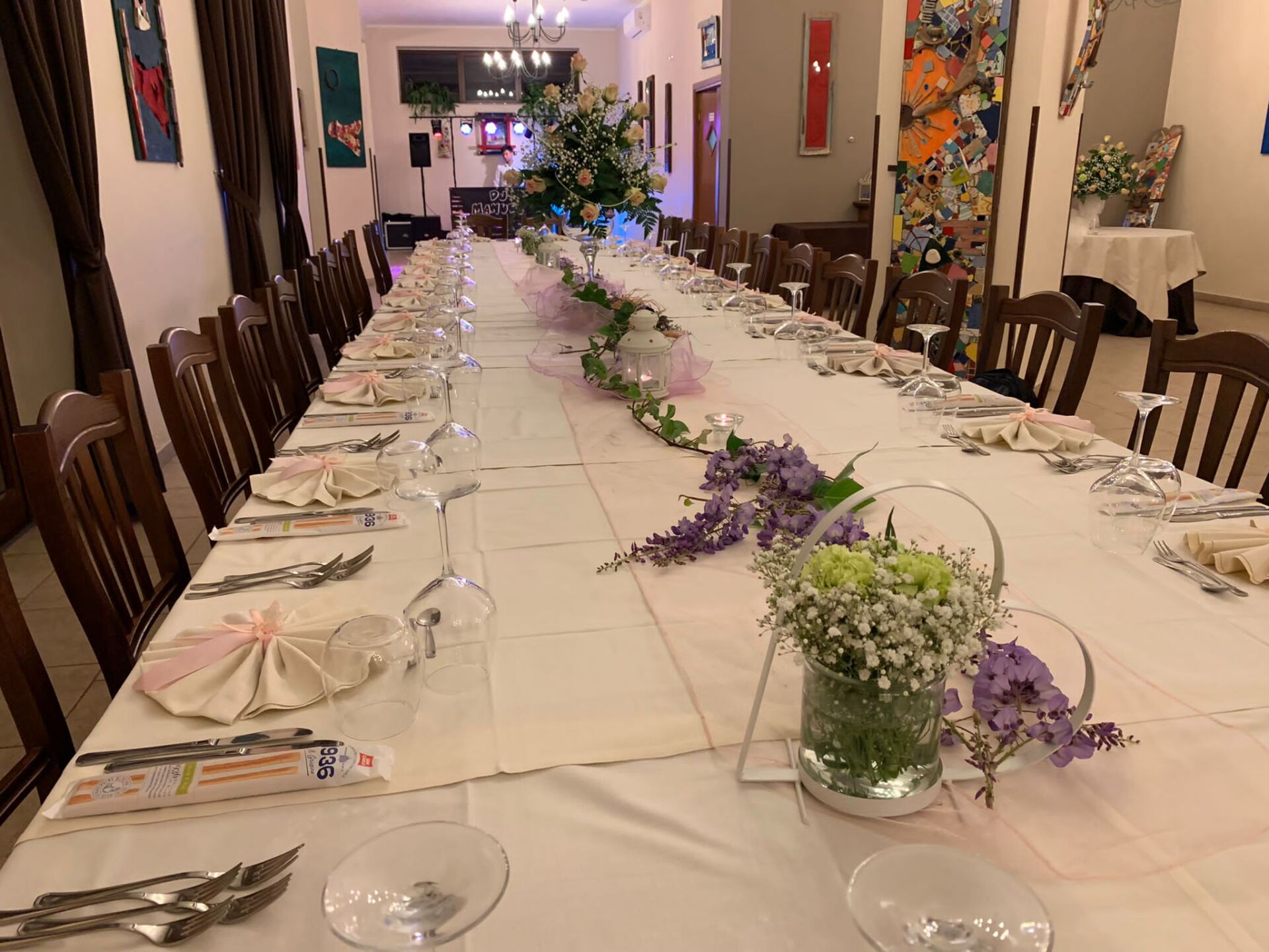 table set for banquet