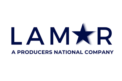 Lamar logo in dark blue: Text