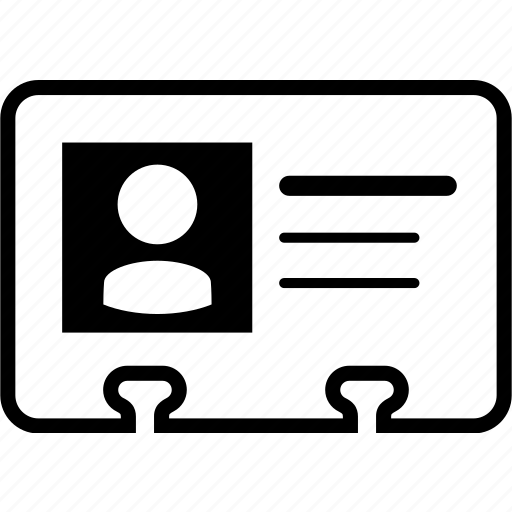 ID card icon with photo and lines of text.