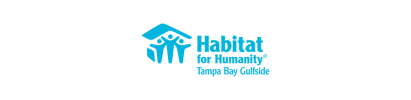 Habitat for Humanity logo with house icon and text "Habitat for Humanity Tampa Bay Gulfside."