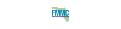 FMMC logo. Blue text on top of Florida shape.
