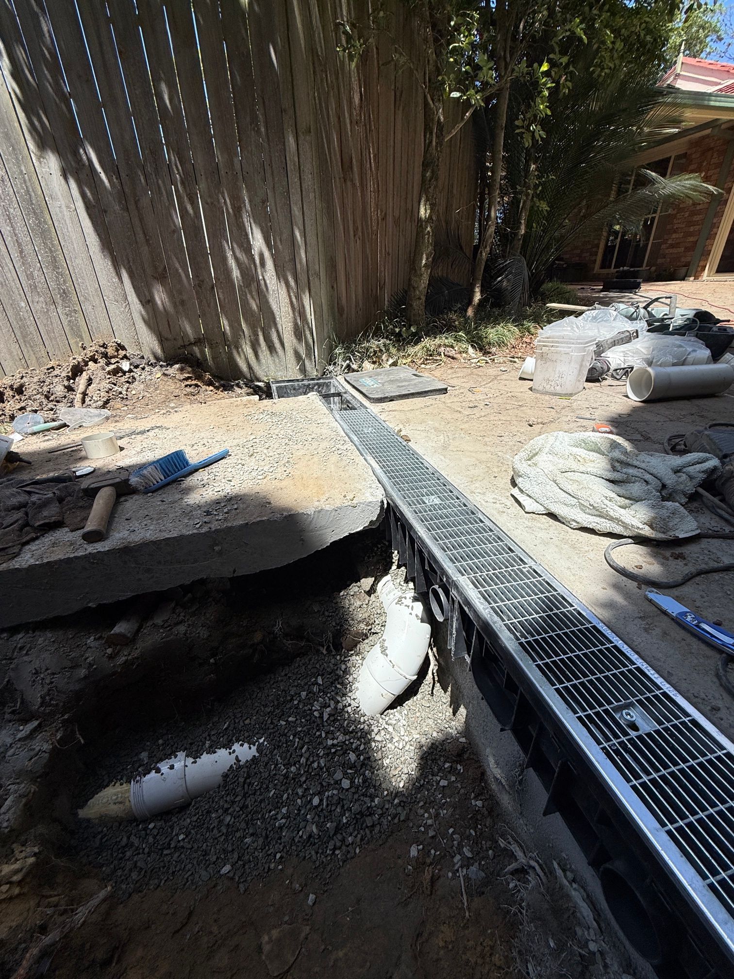 New drainage completed New stormwater drainage