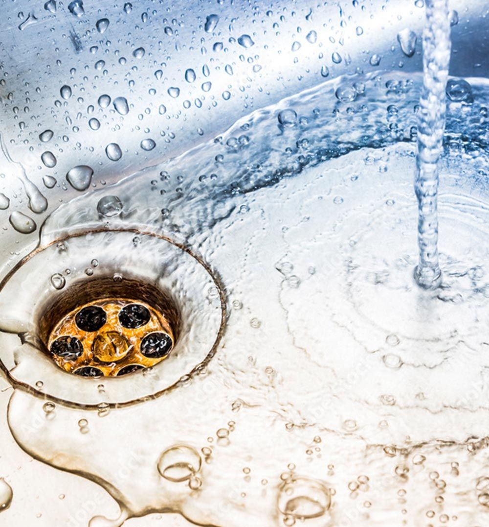 water going down drain
