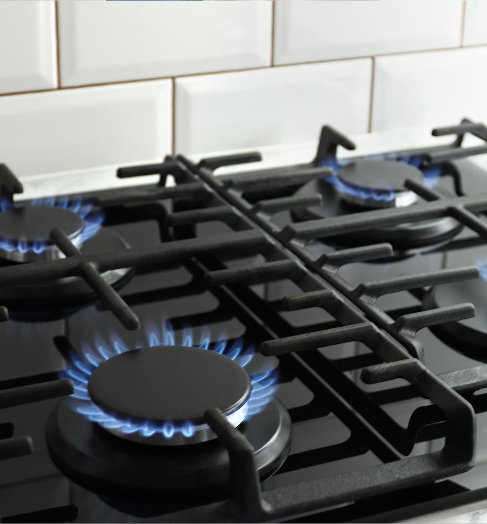 gas burners turned on