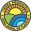 Sello circular, borde amarillo, 