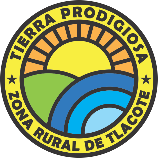 Sello circular, borde amarillo,