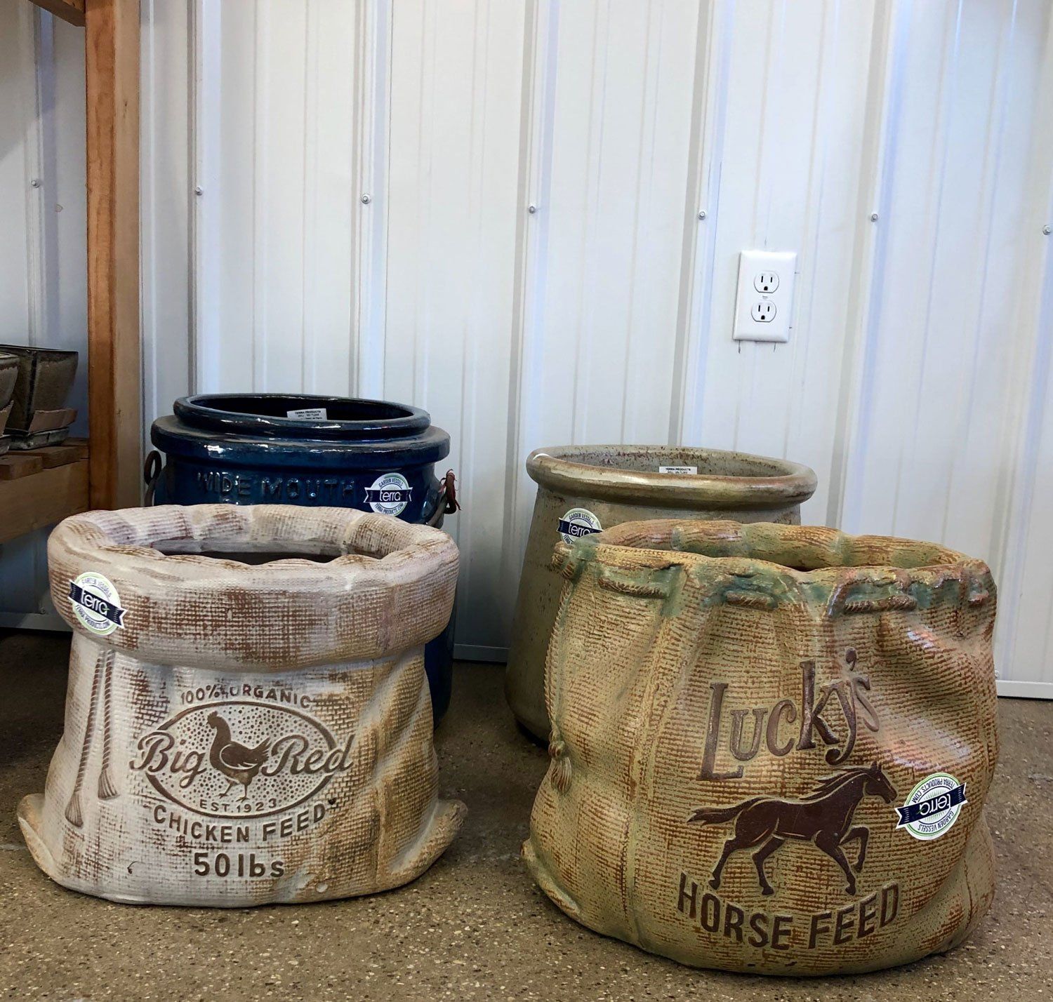 Large faux potters