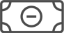 gray debt dollar icon