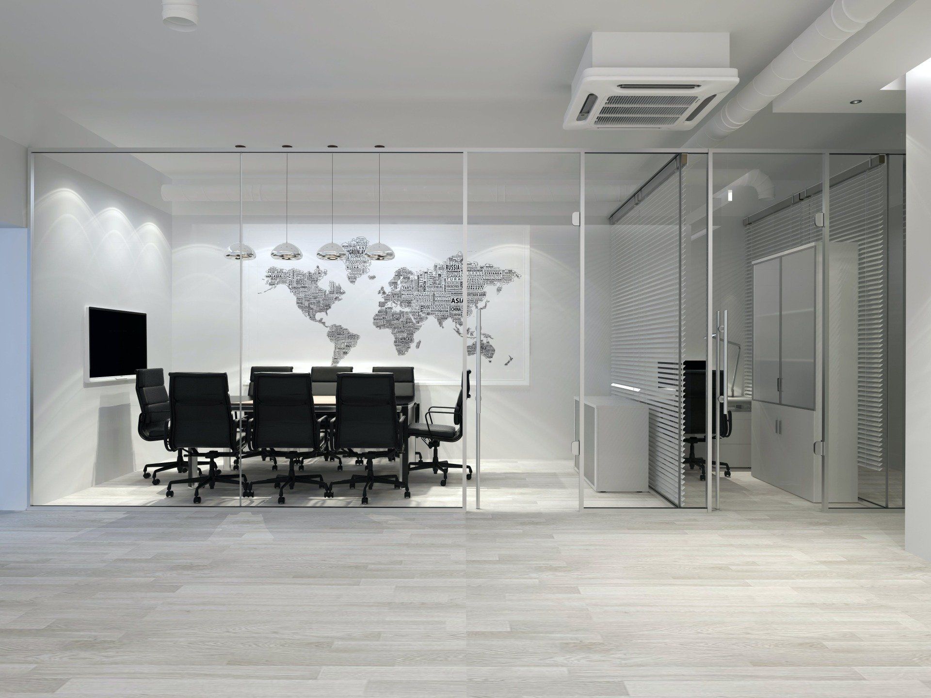 Commercial Finish-Outs executive office with glass doors