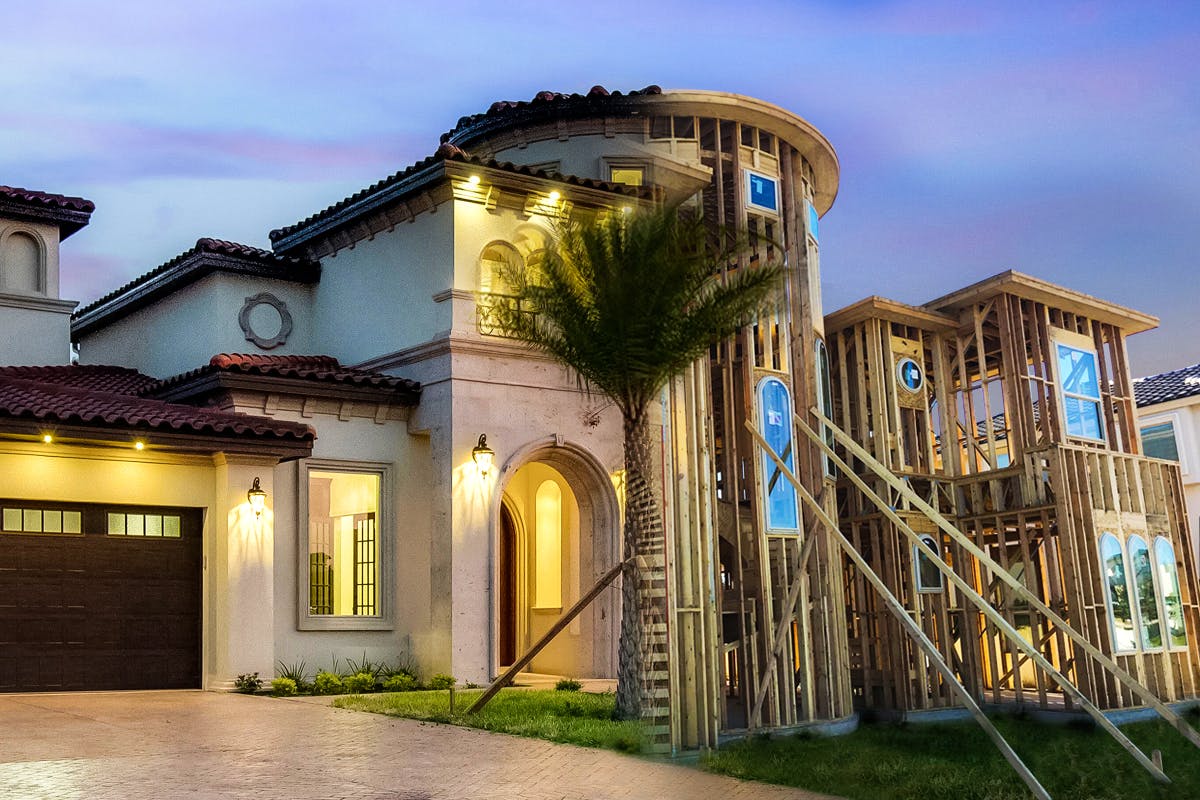 Home Construction big elegant house in construction