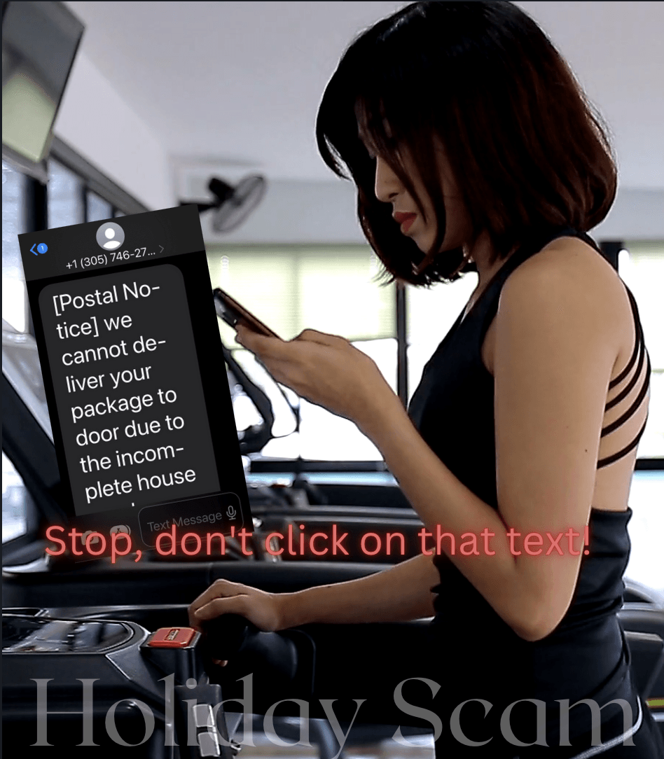 women getting scam text