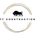 Logo: Black bison inside a gold circle, text "7T CONSTRUCTION".