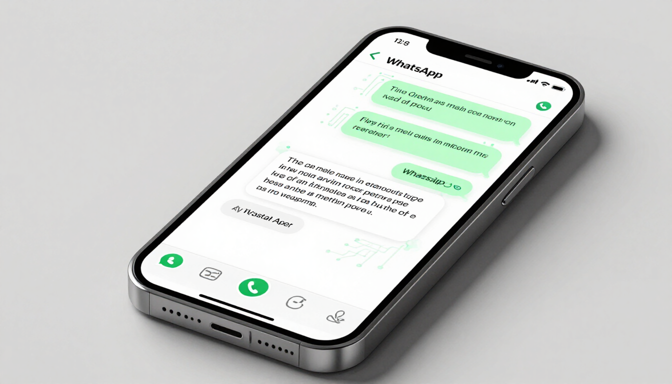 Smartphone showing a WhatsApp with AI chat conversation for business