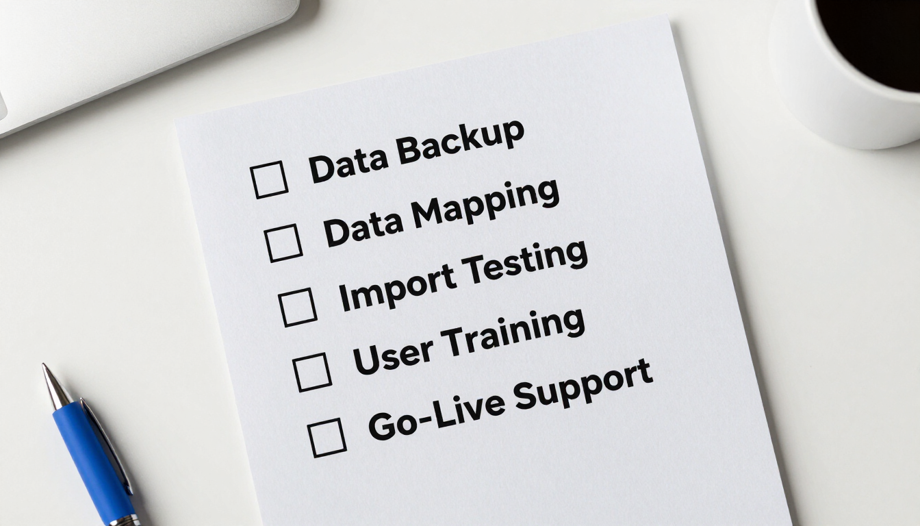 Checklist for migrating a CRM to marketing automation with AI without losing data