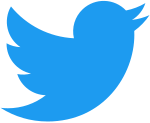 Logotipo del pájaro azul de Twitter sobre un fondo blanco