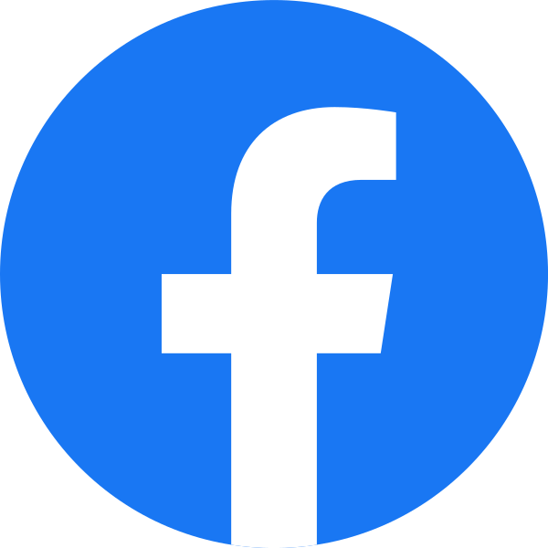 Círculo azul con el logotipo blanco de la “f” de Facebook