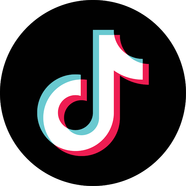 Logotipo de TikTok en un círculo negro con un icono de nota musical en cian, blanco y rosa.