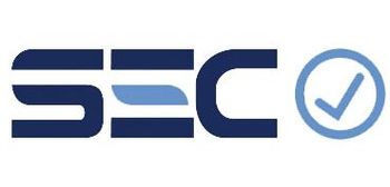 El logotipo de seco tiene una marca de verificación en el medio.