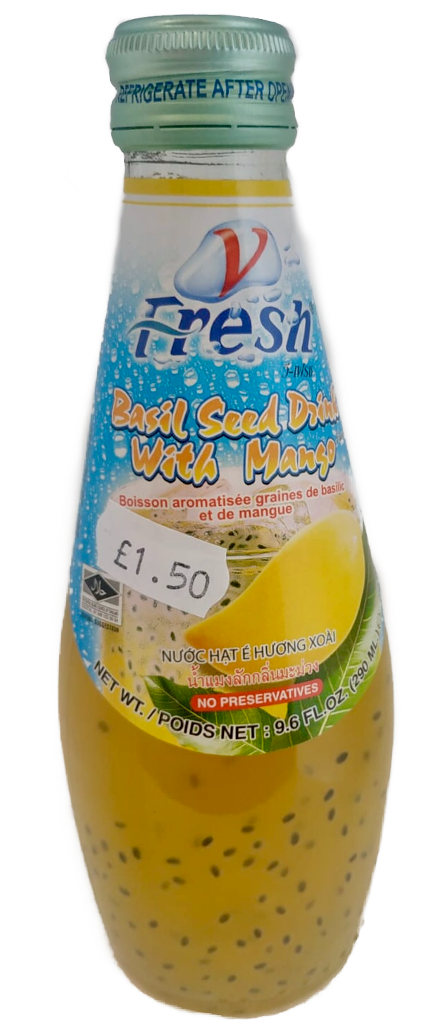 Basil Seed Drink with Mango