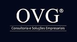 The logo for ovg consultoria e solucoes empresariais is on a black background.