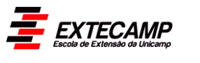 A logo for extecamp escola de extensao da unicamp