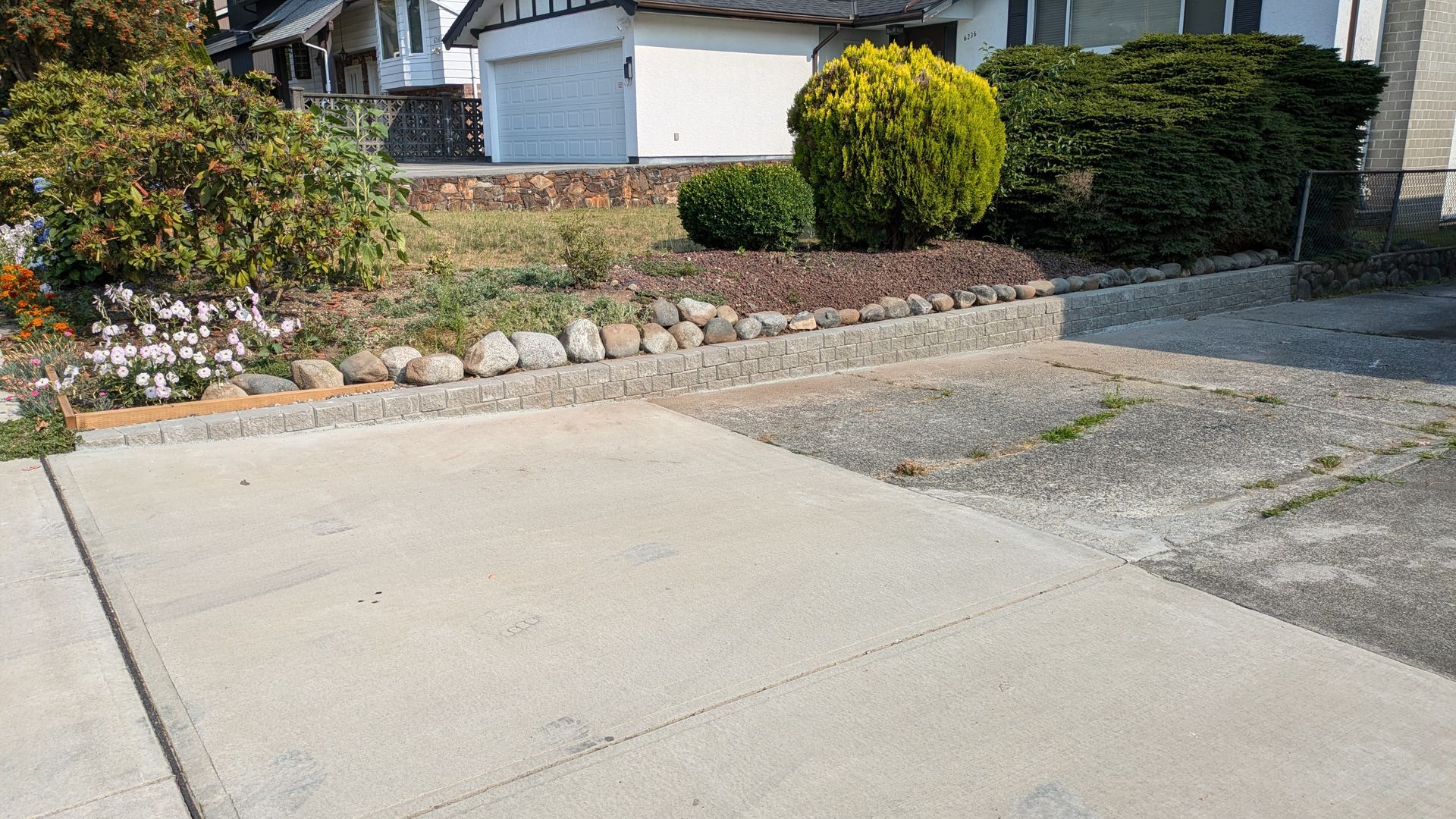 New concrete driveway section