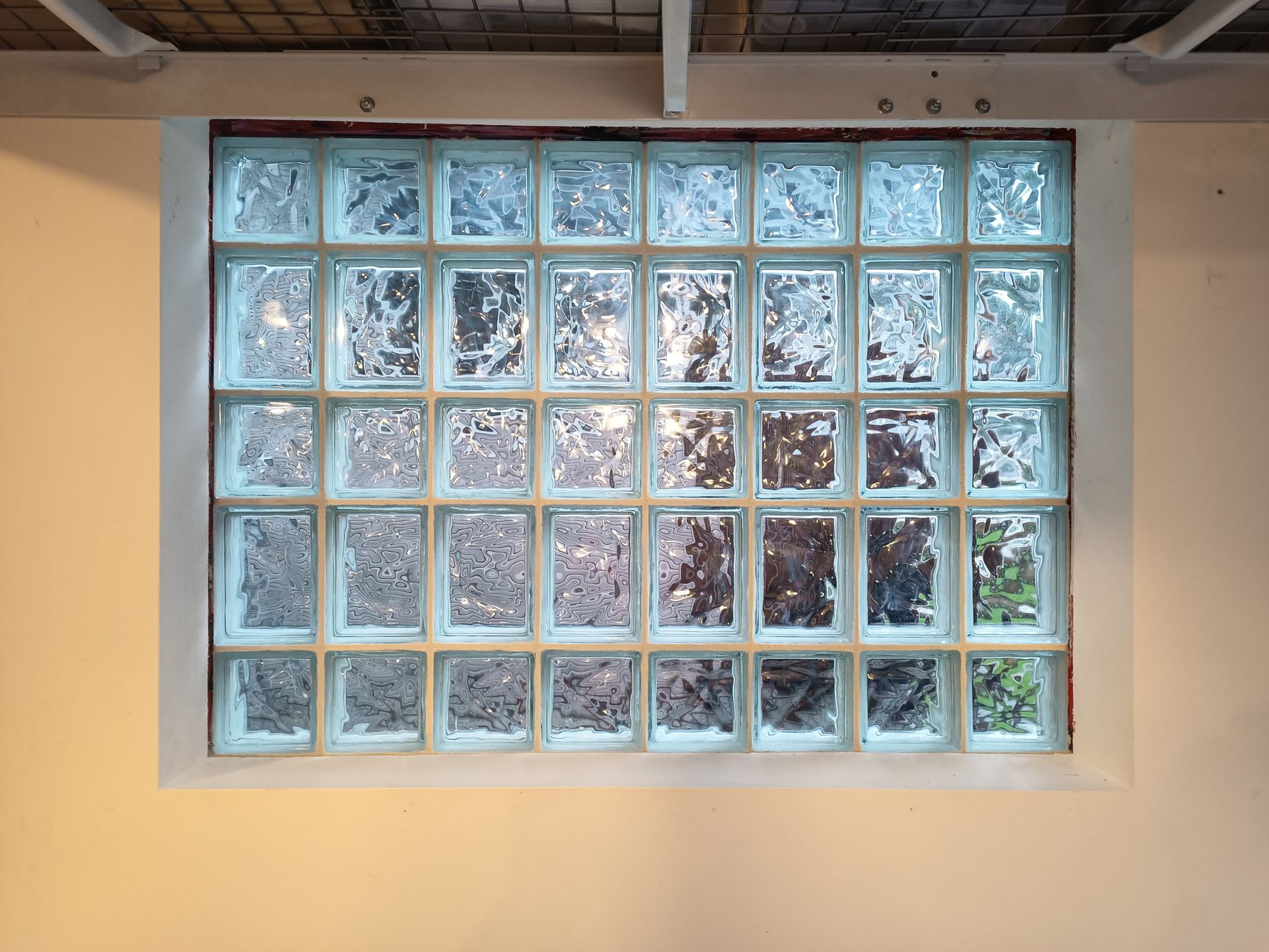 New glass block window installed