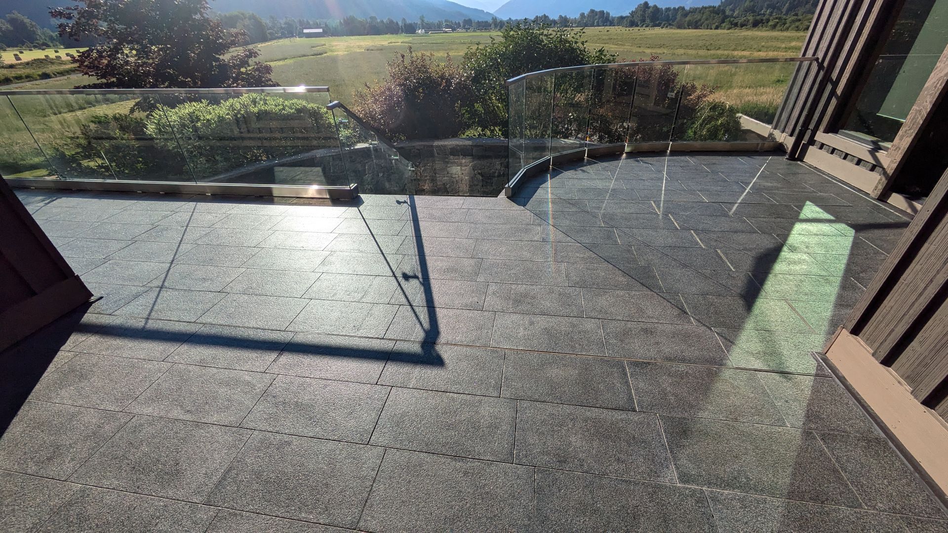 New granite tile patio