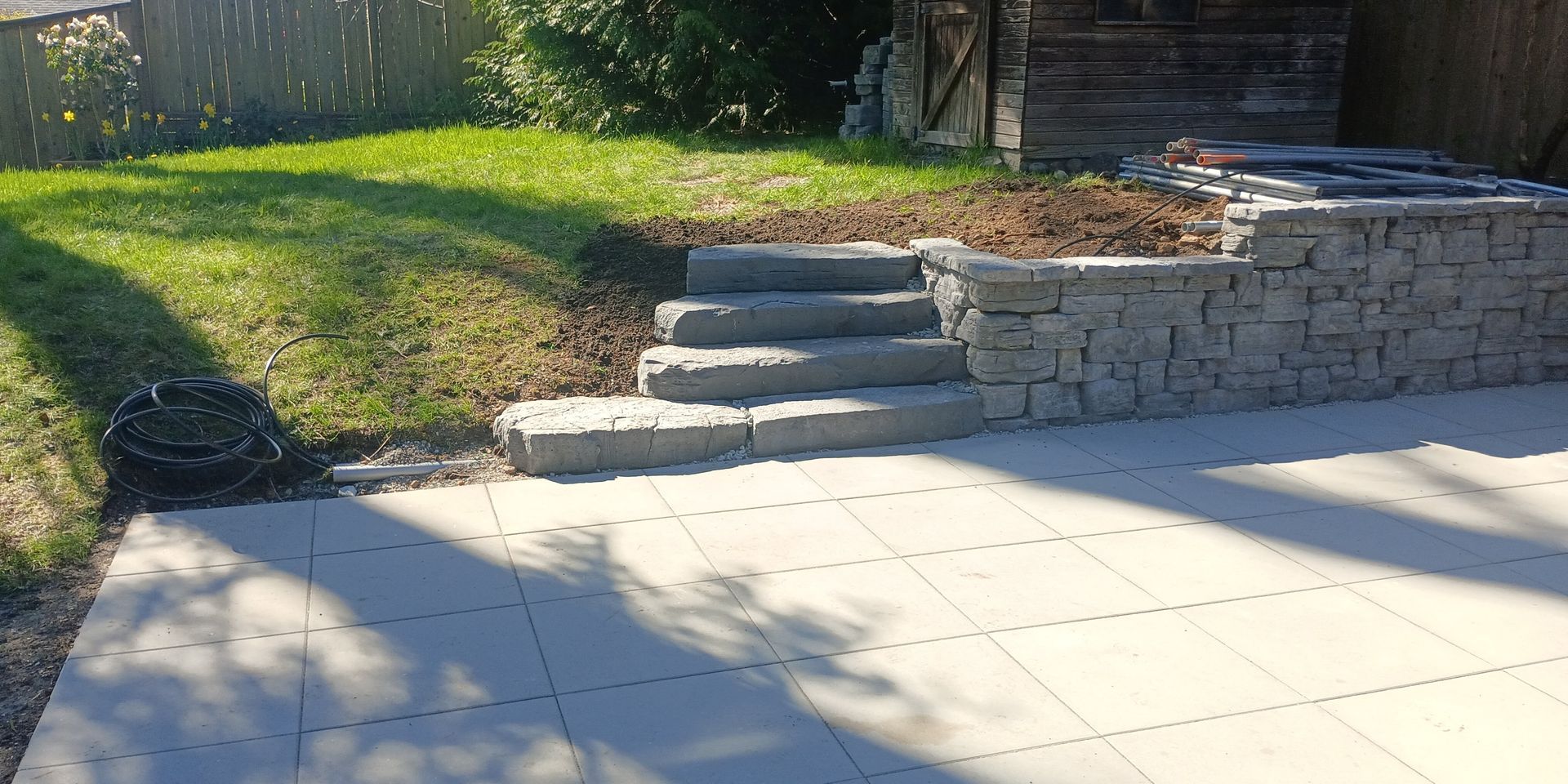 New paved patio installed