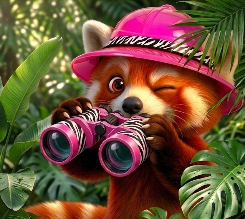 Scout The Red Panda, Chief Explorer at Into The Wild Zootique In Lancaster NY behind Frosty's Ice Cream.