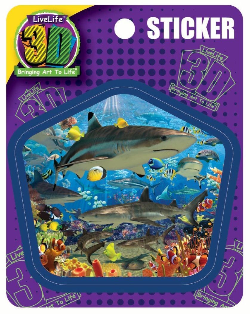 3D Shark Reef Sticker
