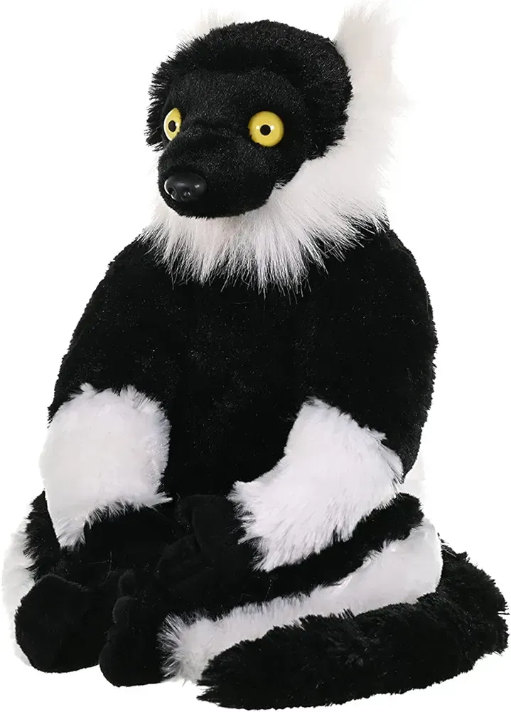 Wild Republic CK plush soft toy black and white ruffed lemur stuffed animal plushie