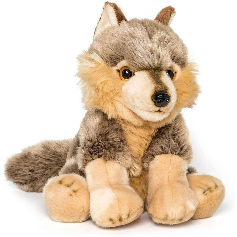 Realistic plush wolf at Into The Wild Zootique in Lancaster, NY