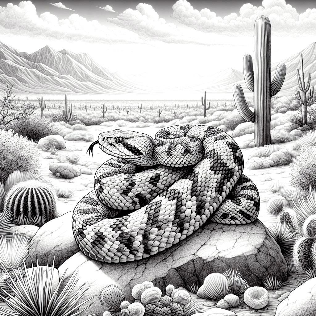 Rattlesnake kids coloring page
