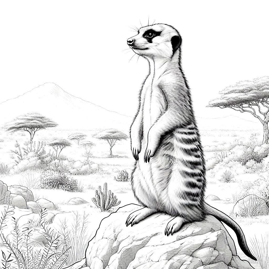 meerkat kids coloring page