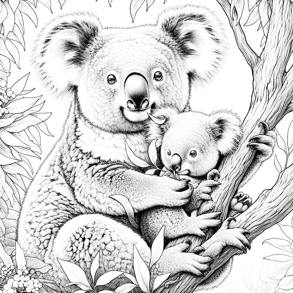 Koala kids coloring page