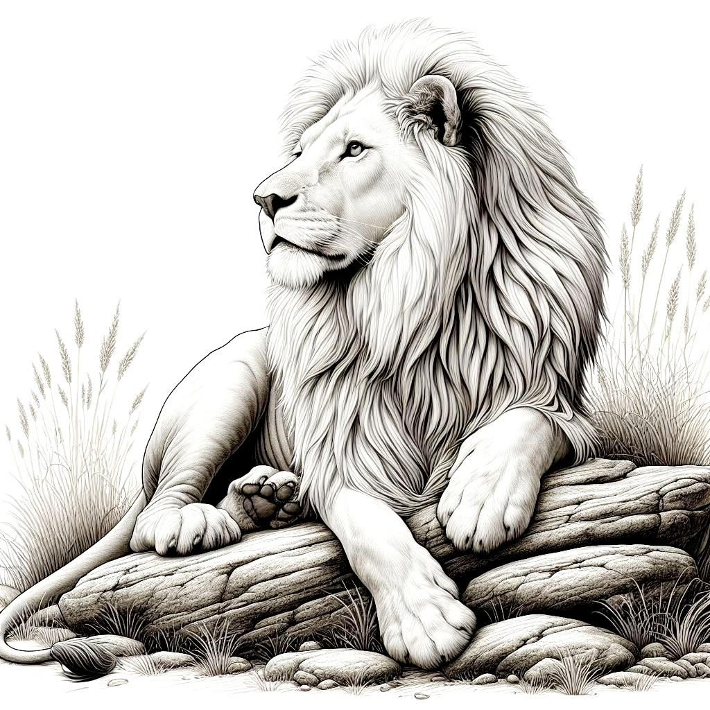 white lion coloring page