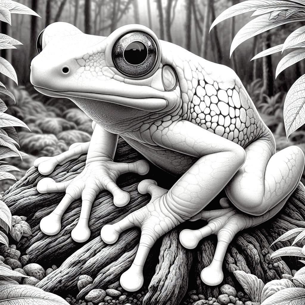 poison dart frog coloring page