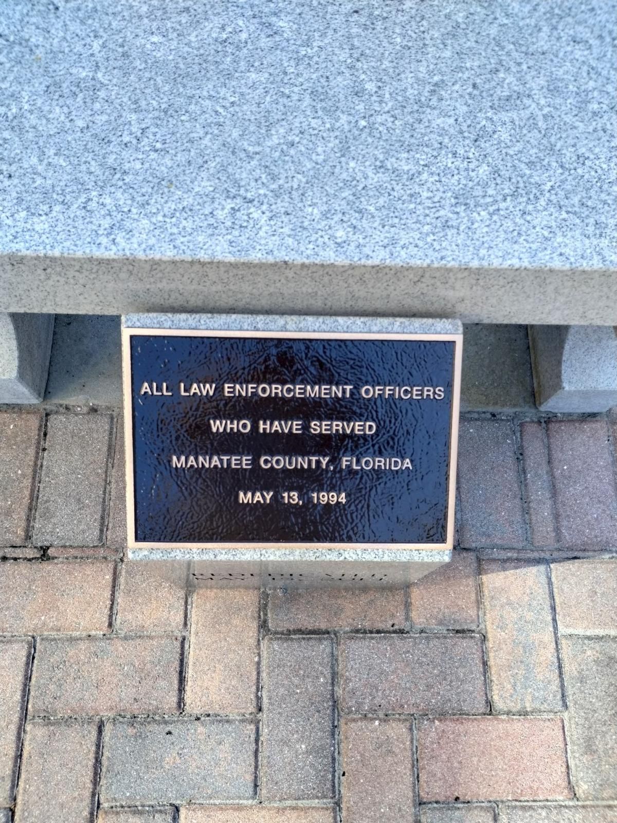 A plaque for all law enforcement officers who have served manatee county florida