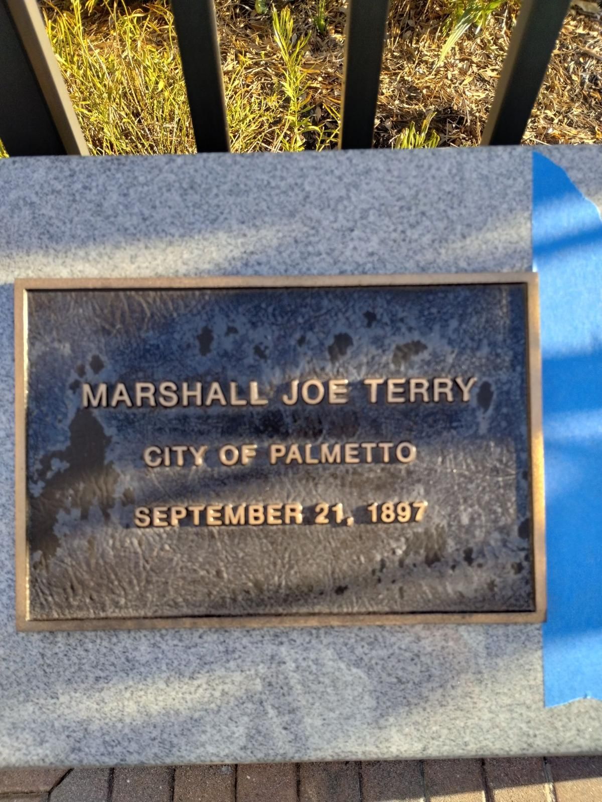 A plaque that says marshall joe terry on it