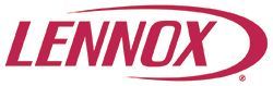 Lennox logo in red italic text with an oval swoosh on a white background