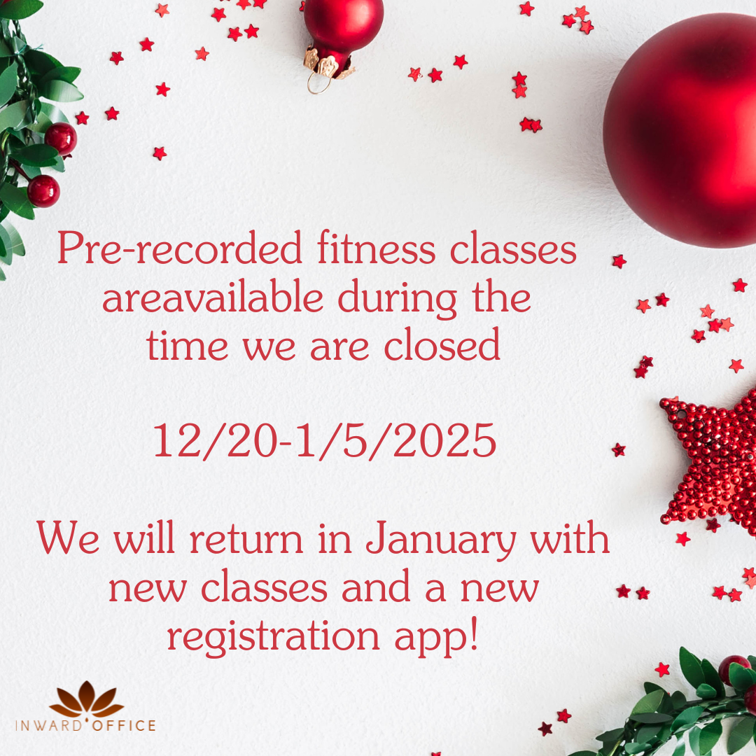 A sign that says pre-recorded fitness classes are available during the time we are closed