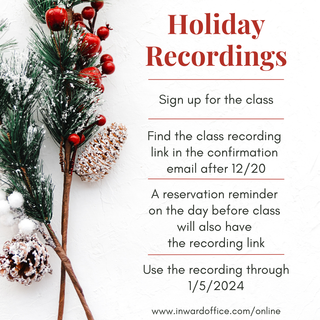 A sign for holiday recordings with a picture of a christmas tree.