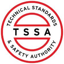 Red and white TSSA logo with 
