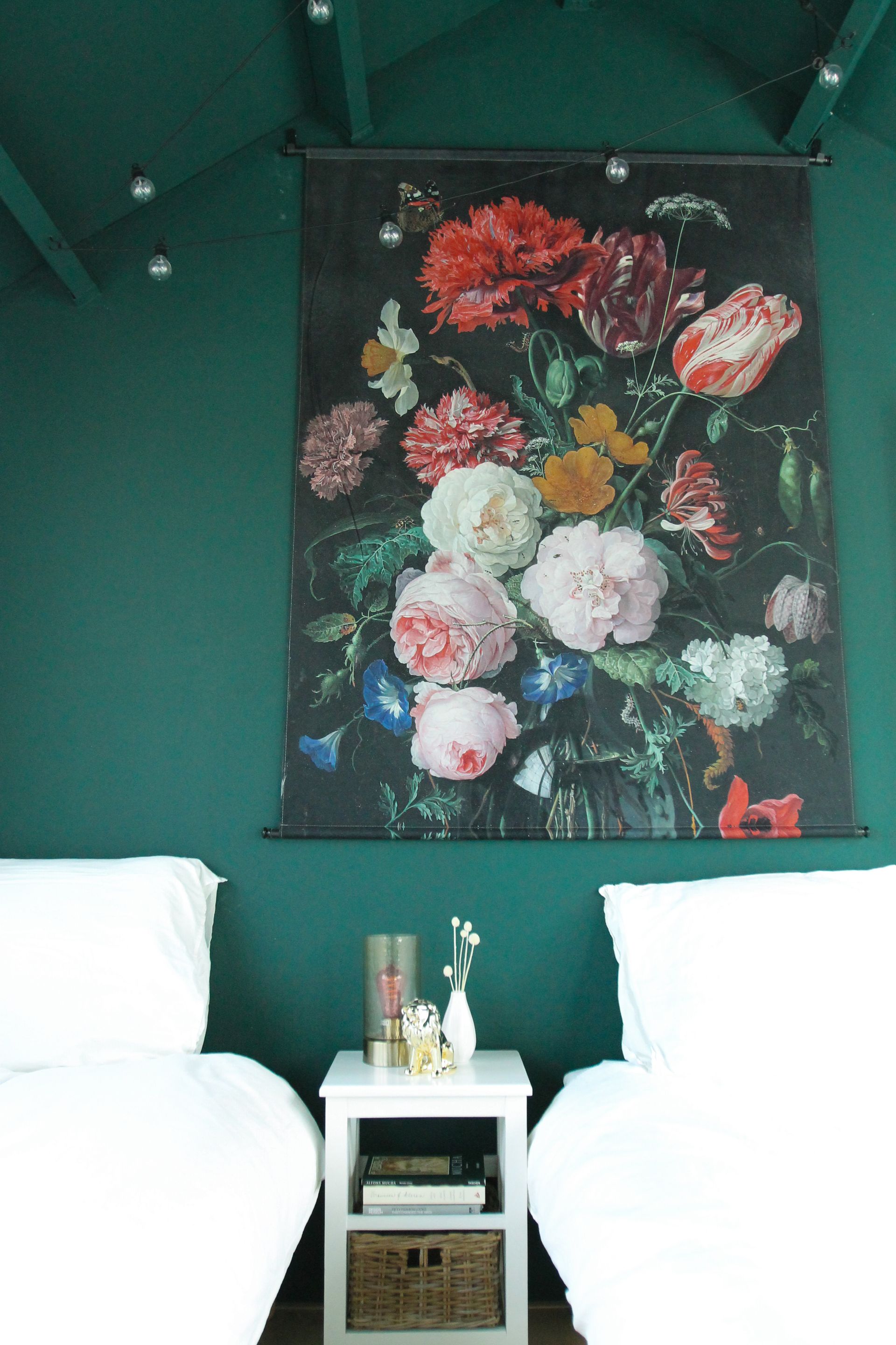 slaapkamer groen wanddoek
